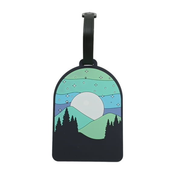 Unique Bargains 1 Pc Starry Sky Luggage Tag for Travelling Blue Soft Rubber