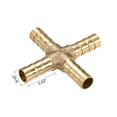 thumbnail image 2 of Accesorio de latón con espiga de 8mm o 5/16" 4 vías, accesorio de cruce de latón para aire, gas, agua y combustible, 2 of 3