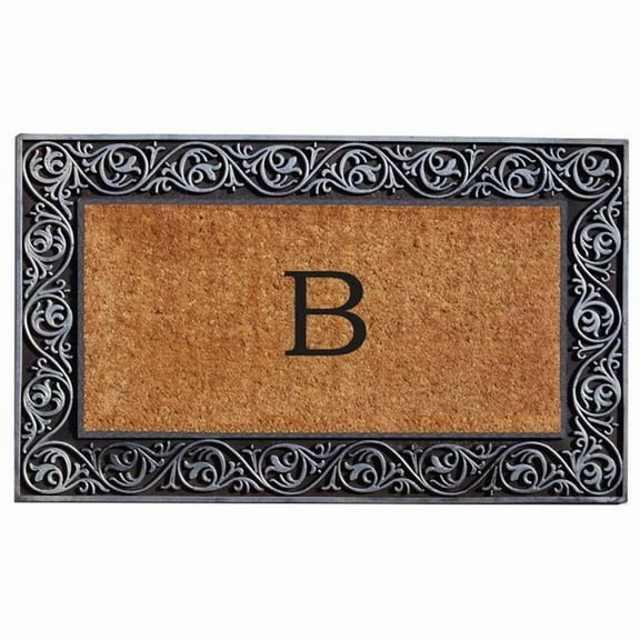 Calloway Mills Prestige Silver Monogram Outdoor Doormat 18" x 30" (Letter B)
