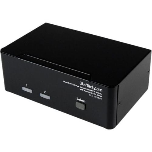 StarTech.com 2 Ports DVI VGA Double Moniteur Commutateur USB avec Audio & Hub USB 2.0