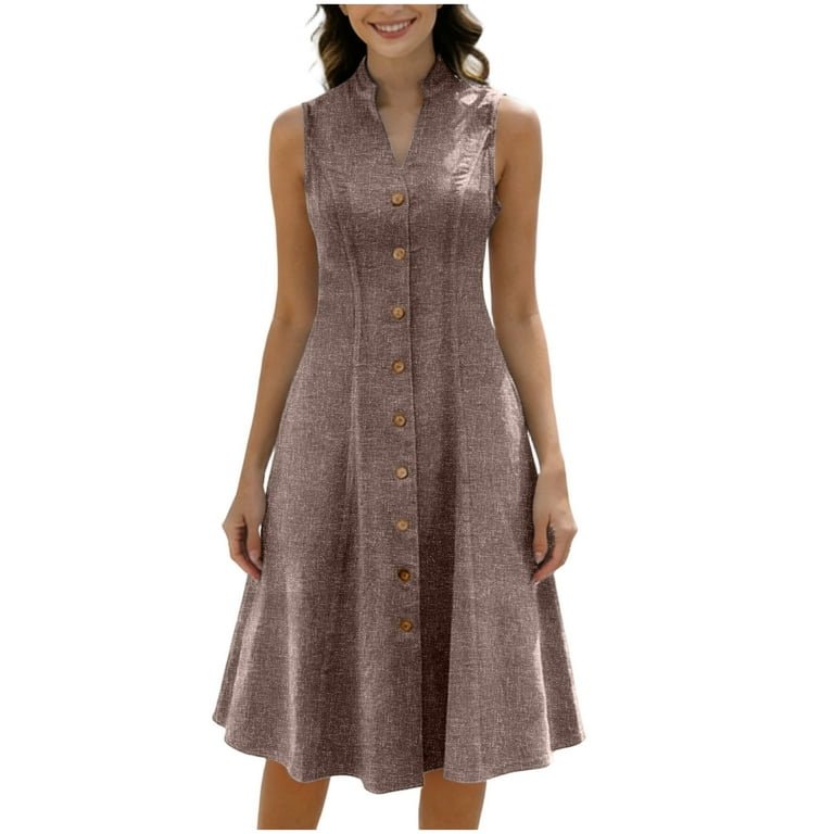 brown denim midi dress Button Up Long Sleeve Denim Collar, Harper Midi Dress in Brown, Size XS,