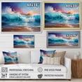 thumbnail image 4 of Designart "Sunset Shoreline Waves II" Coastal Framed Wall Art - Coastal White Coastal Waves Bedroom Framed Canvas Wall Art, 4 of 6
