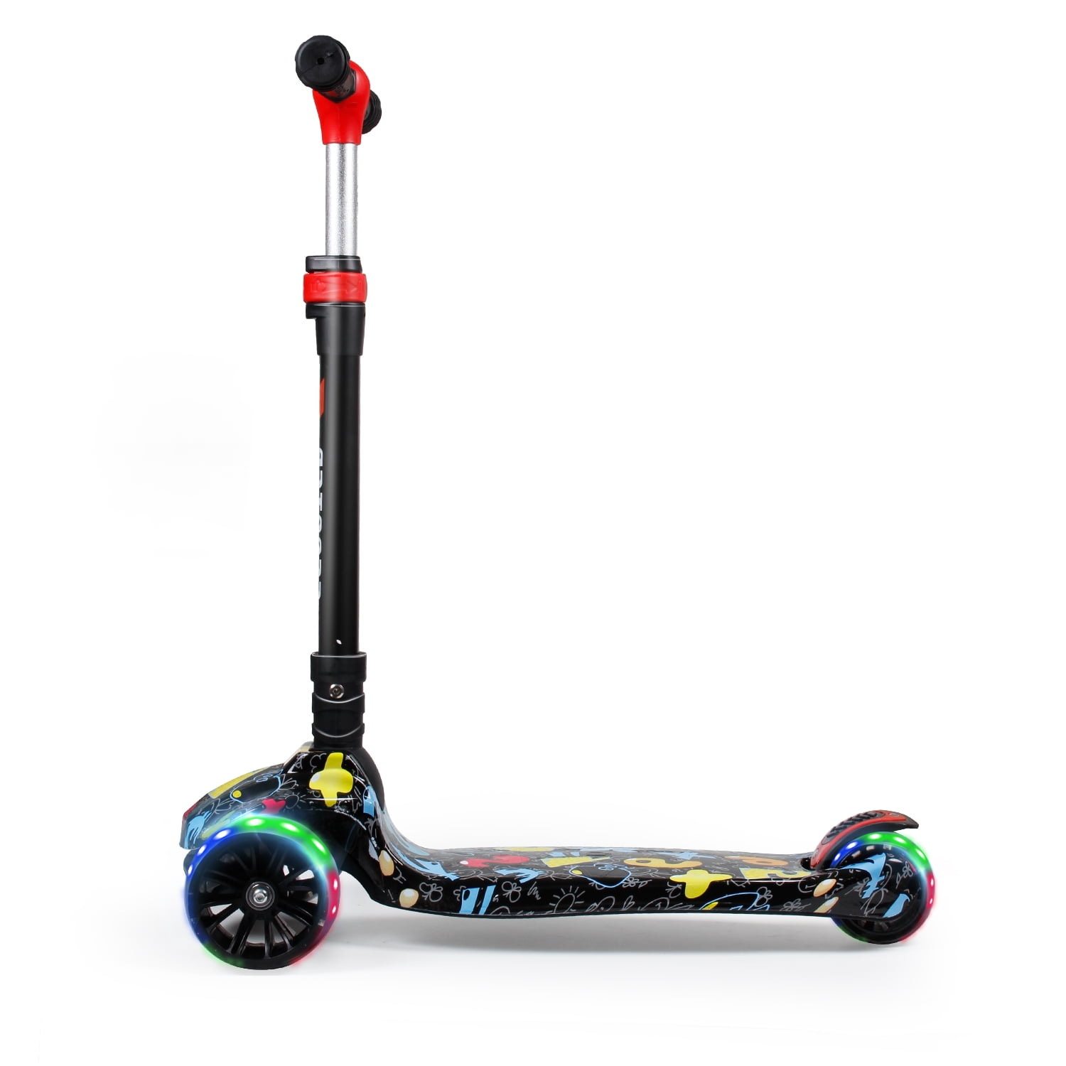 3 Wheels Pu Flashing Wheel Glider Scooters Adjustable Kick Scooter for