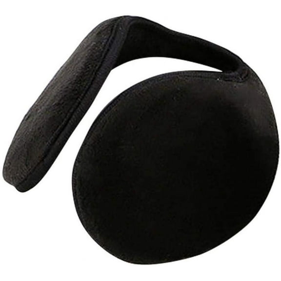 Earmuffs Winter Equipment Earmuffs Men Winter Solid Color Plush Ear Muffs Earmuffs Warmer Behind The Head Band - Black