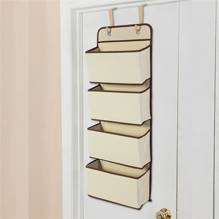 4 Pocket Over The Door Wall Mount Hanging Organizer Walmart Com