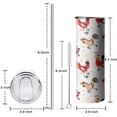 thumbnail image 5 of 20oz White Chicken Folk Pattern Skinny Tumblers Stainless Steel Tumbler with Lid and Straw,Vacuum Insulated Double Wall Travel Tumbler Cups with Cleaning Brush for Coffee,Tea, 5 of 6
