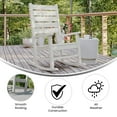 thumbnail image 4 of Emma + Oliver Contemporary Rocking Chair, All-Weather HDPE Indoor/Outdoor Rocker in White, 4 of 11