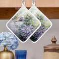 thumbnail image 2 of Purple Lavender Pot Holders for Kitchen Heatproof Potholder, 4 Pack Green Leaves Spring Bike Botanical Hot Pads Multipurpose Oven Pads Cloth Potholders Trivet for Cooking and Baking, 2 of 8