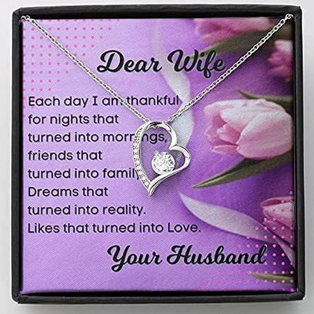Husband to Wife Necklace message card, Wife Gift from Husband, Inspirational Wife Necklace, Anniversary, Birthday, Best friend Wife Jewelry Necklaces styles On Birthday, Xmas, Anniversary
