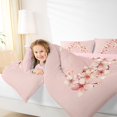 thumbnail image 3 of Feelyou Cherry Blossom Letter A Print Bedding Comforter Set for Girls, Floral Monogram King Bedding Sets, Pink Reversible, 7 Pieces, 3 of 7