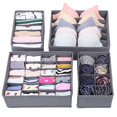 thumbnail image 1 of Simple Houseware Closet Underwear Organizer Drawer Divider 4 Set + 6 Set Drawer Divider Baskets Bins, 1 of 5