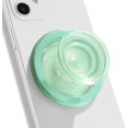 thumbnail image 2 of PYYAN-OnTheGrip Compatible with Magsafe Magnetic Authentic Translucent Color Design Collapsible Mobile Phone Grip Stand Holder for Smartphone Tablet Cell Phone Accessory (Mint), 2 of 4