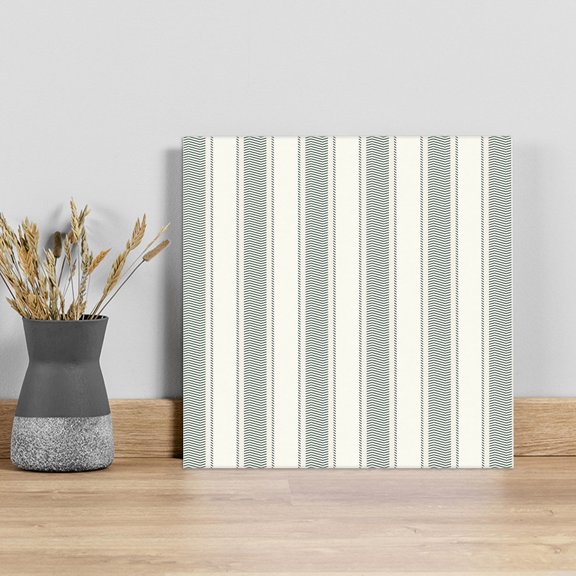 Green Stripe Wall Art Painting on Canvas, Modern Farmhouse Geometric Striped Canvas Art Home Prints Wall Art Framed Modern Artwork for Living Room Bedroom Wall Decor 8x8in