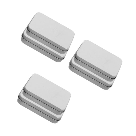 Hemoton 6 pcs  Tinplate Candy Box Small Tins Box with Cover Rectangle Tin Case Tinplate Hinged Lid Box Portable Mini Tin Box Small Storage Cases