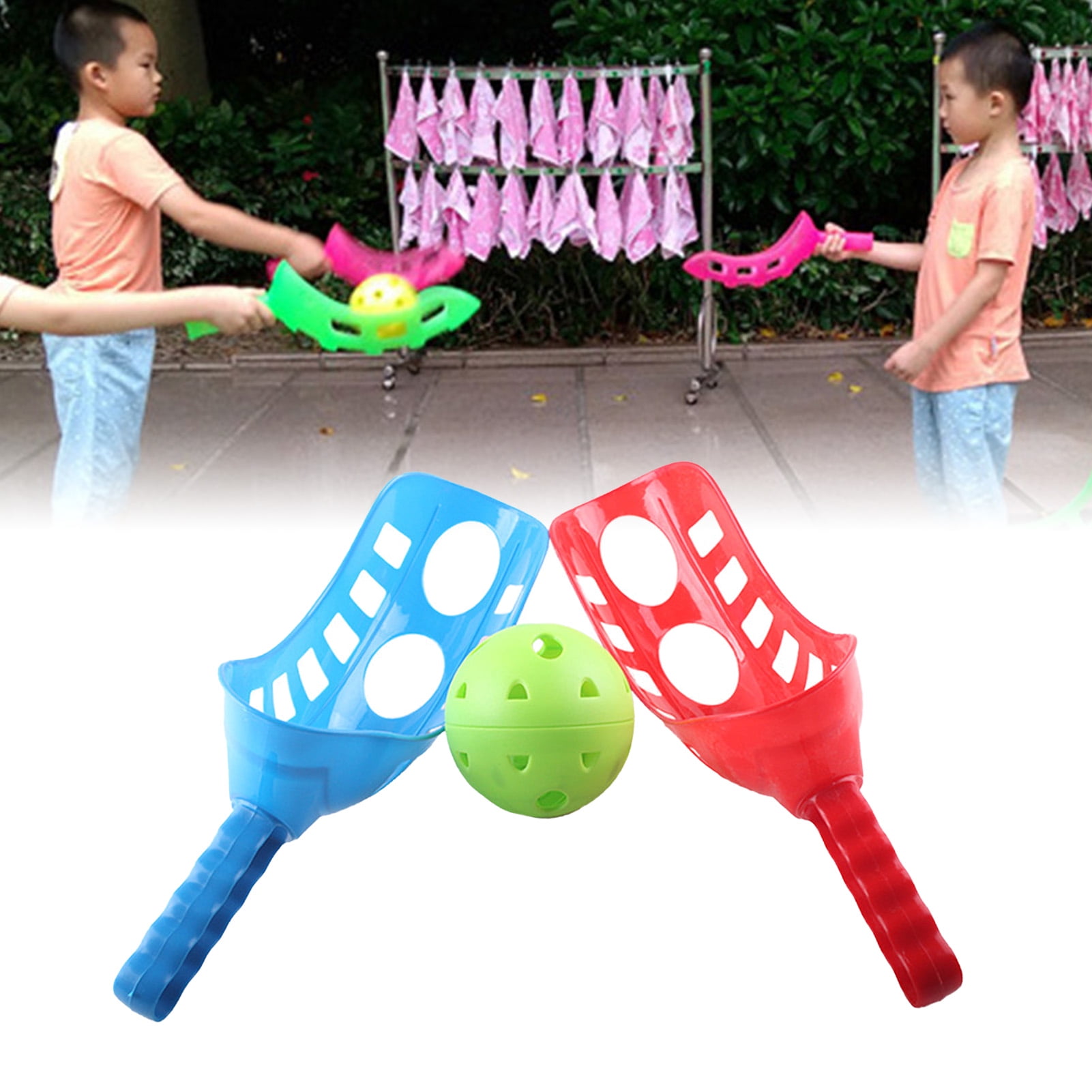 Ball Launch and Catch Ball Double Play Toss Game Set Outdoor Backyard Activity 