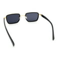thumbnail image 7 of Hipster Dad Fashion Double Rim Narrow Rectangular Luxury Sunglasses Gold - Black, 7 of 7