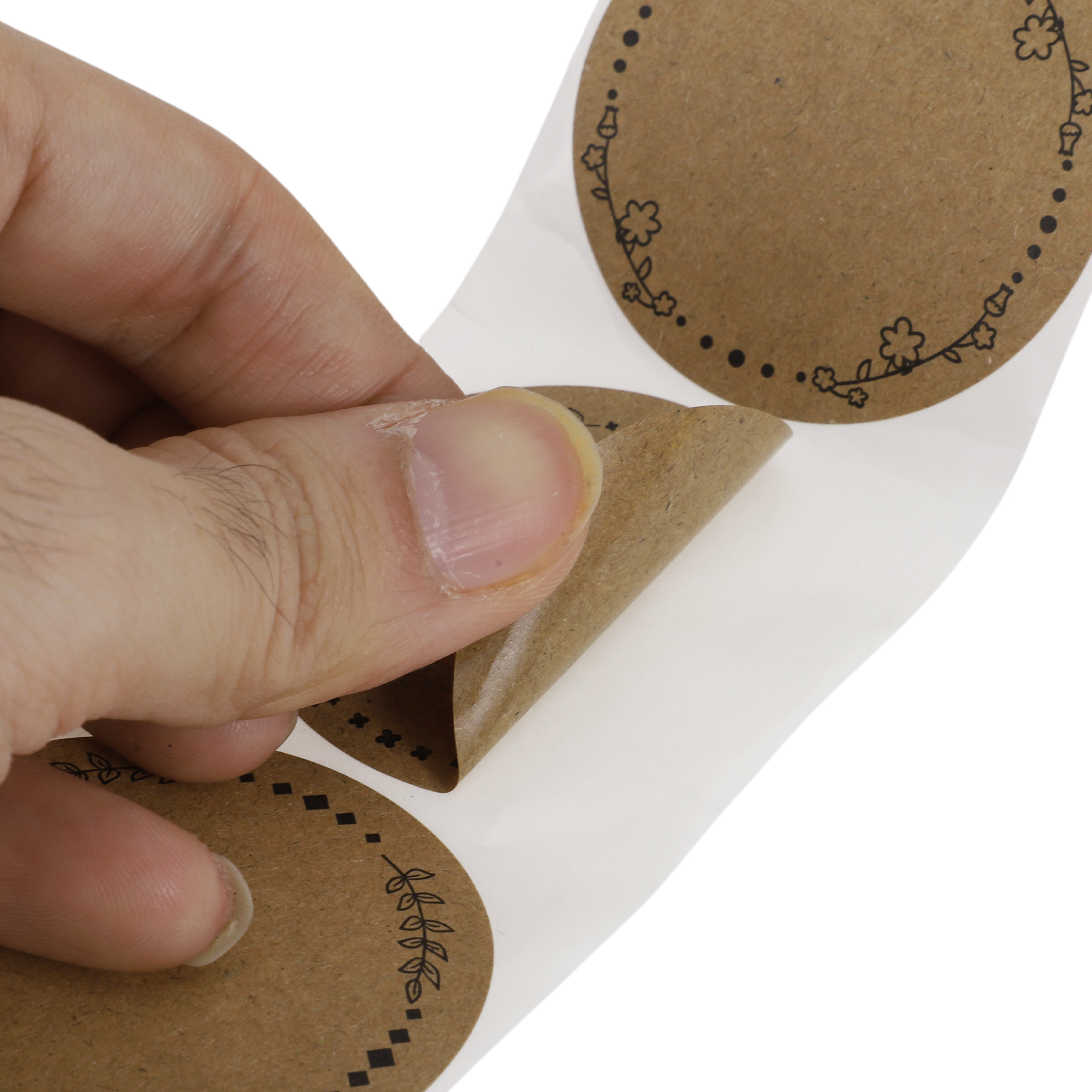 Unique Bargains Handwritable Round Model B 1.97"x1.97" Brown 1 Pc Brown Model D