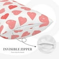 thumbnail image 5 of Binfone Pink Hearts1 Standard Size Pillowcase, Long Staple Pure Cotton Envelope Closure Pillow Cover,16"X24", 5 of 9