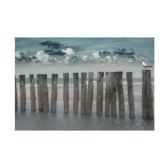Canvas Wall Art - Bernardine de Laat 'Beach Bars' Wall Art for Living Room, Bedroom, or Office Décor by Trademark Fine Art - 19 x 12 Inches