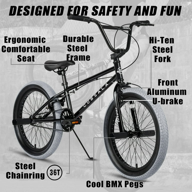 cubsala Freestyle BMX Bike, 20 Inch Kids Bicycle for 7-13
