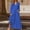 Dark Blue, variant on Blmnix Woman Dress with Pockets Linen Dress Fit & Flare Petticoat Maxi V-Neck Long Sleeve Womens Spring Dress,XL