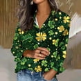 thumbnail image 2 of Veste Longue d'Hiver pour Femmes Imprimée pour la Saint-Patrick, Cardigan Décontracté à Manches Longues, Blouse en Denim, 2 of 6