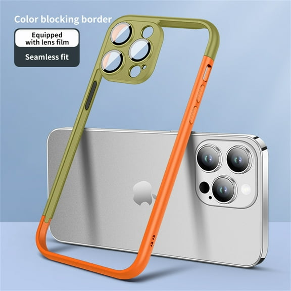 ELEHOLD for iPhone 14 Bumper Frame (No Back) Built-in Camera Cover Slim Lightweight Soft TPU PC Bumper Frame Cover Backless Shockproof Heavy Duty Protection Excellent Heat Dissipation,F