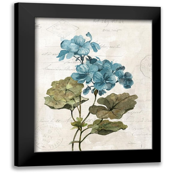 Robinson, Carol 12x14 Black Modern Framed Museum Art Print Titled - Linen Geranium