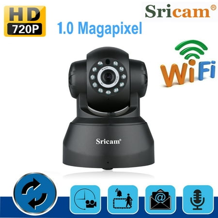 Sricam SP012 720P Pan/Tilt Indoor Wireless IP Camera WiFi Network Support P2P APP Night Vision Two Way Audio Home Security Monitor Cameras