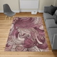 thumbnail image 2 of Abstract Turkish Area Rug, Ocean Inspired Graphic Paisley Pattern Swirled Hand Drawn Art Print, Soft Carpet for Living Room Decor with Distressed Look, 6.6' X 9.6', Mauve Taupe, by Ambesonne, 2 of 4