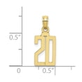 thumbnail image 4 of Auriga Fine Jewelry 10K Yellow Gold Number 20 Pendant for Women (L- 13.6 mm, W- 8.55 mm), 4 of 6