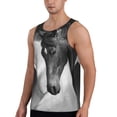 thumbnail image 2 of Gukieu Running horses Print Men's Quick Dry Fitness Vest, Round Neck Sleeveless Fitness Bodybuilding Top-Large, 2 of 7