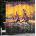 thumbnail image 4 of Ambesonne Yellow Orange Shower Curtain, Cruise Ship Sun, 69"Wx75"L, Yellow Orange, 4 of 5
