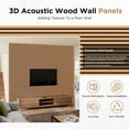 thumbnail image 3 of Easy4Home 4Pcs Wood Soundproof Wall Panels 94.5" x 12.6" Wood Slat Acoustic Panels, Light Brown, 3 of 6