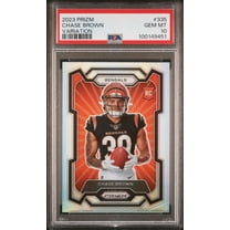 Graded 2023 Panini Prizm Chase Brown #335 Variation Rookie RC Football Card PSA 10 Gem Mint