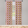 thumbnail image 4 of Ambesonne Fruit Window Curtains, Pears and Funky Polka Dots, Each 28" W x 63" L, Dark Coral Apple Green, 4 of 4