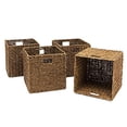 thumbnail image 2 of Trademark Innovations Panier de Rangement Pliable, 12"L x 12"W x 12"H, Marron, Lot de 4, 2 of 2