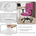 thumbnail image 3 of FKELYI Pink Love Leopard Print 2 Piece Office Chair Covers with Armrest Covers for Home Decor Washable Computer Chair Slipcover Desk Chair Protector for Backrest & Cushion, 3 of 7