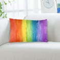 thumbnail image 5 of Abstract Striped Rainbow Rectangle Throw Pillow Cover Cushion Case Hidden Zipper Home Decorative Pillowcase Printed 14"x20", 5 of 7