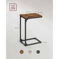 thumbnail image 5 of VASAGLE Juego de 2, Mesa Auxiliar, Mesa de Sofá en Forma de C, Bandeja de TV, Marco de Metal, Salón, Dormitorio, Marrón Rústico y Negro, 5 of 5
