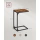 thumbnail image 5 of VASAGLE Juego de 2, Mesa Auxiliar, Mesa de Sofá en Forma de C, Bandeja de TV, Marco de Metal, Salón, Dormitorio, Marrón Rústico y Negro, 5 of 5