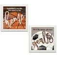 thumbnail image 2 of Gango Home Decor Contemporary Soccer Goals & Basketball Home; Two 12x12in Art Prints in White Frames, 2 of 6