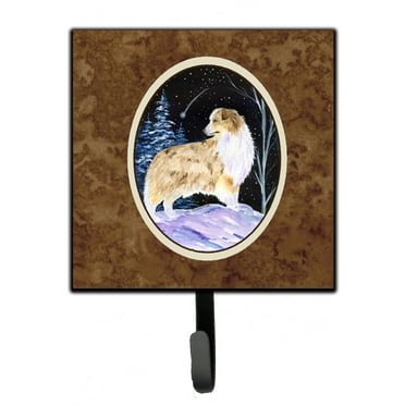 Carolines Treasures SS8359SH4 Starry Night Australian Shepherd Leash or Key Holder 7Hx4.25W multicolor