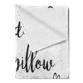 thumbnail image 2 of Funny Words Soft Flannel Fleece Blanket, Love Words About Dogs Friendly Puppy with Hearts Grungy Calligraphy, Cozy Plush for Indoor and Outdoor Use, 50" x 60", Black White and Blush, by Ambesonne, 2 of 5