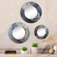 thumbnail image 1 of Designart "Peather Wanderlust Gold III" Miroir Rond à Plumes Glam Lot de 3 - Miroir Mural Rond pour Bureau, 1 of 5