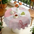 thumbnail image 4 of 60 Inch Round Lace Tablecloth Water Resistant Washable, Monarch Butterfly Aesthetic, 4 of 5