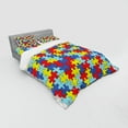 thumbnail image 3 of Ambesonne Cartoon Bedding Set 3 Pcs, Colorful Game Pieces, Twin XL, Multicolor, 3 of 3