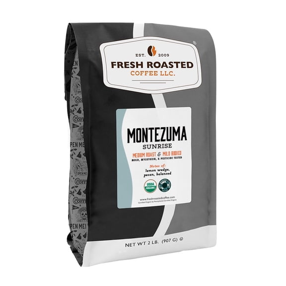 Fresh Roasted Coffee, Organic Montezuma Sunrise Coffee, Medium Roast, Drip Ground, 32 oz 2 lbs