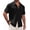 Black, variant on Men's Short Sleeve Button Down Shirts Lightweight Hollow Texture Summer Beach Vacation Shirt