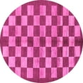 thumbnail image 1 of Ahgly Company Indoor Round Checkered Pink Modern Area Rugs, 8' Round, 1 of 4